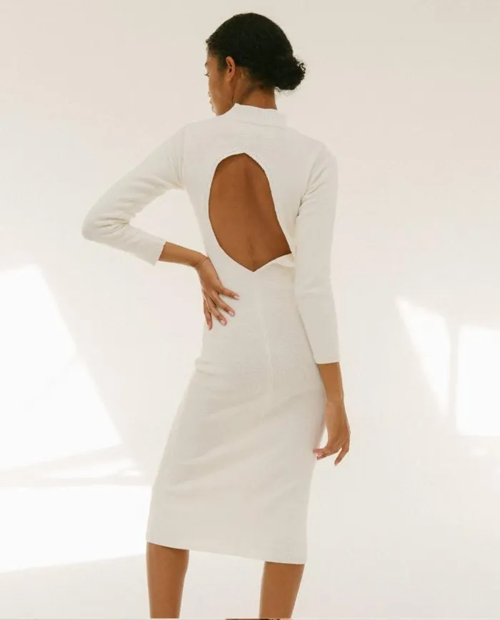 ALOHAS Dresses Women Conquest 8211 White Knit Dress