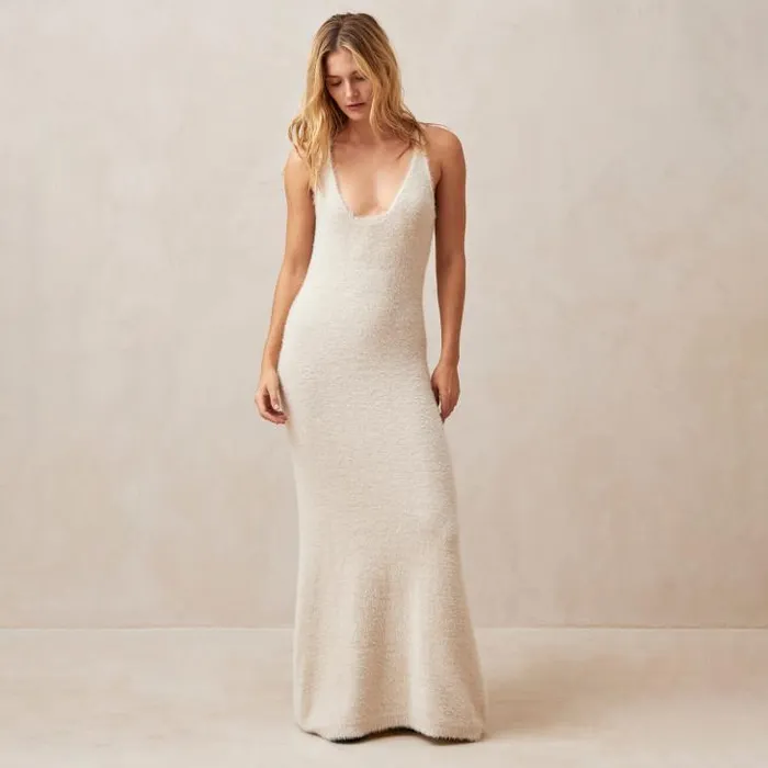 ALOHAS Dresses Women Ski 8211 Ecru Knitted Dress