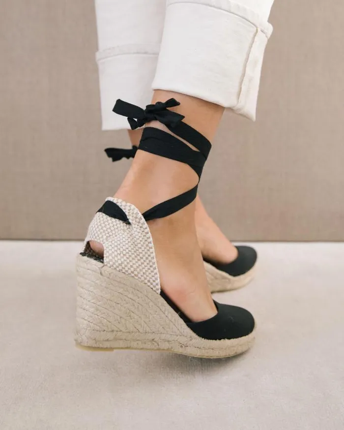 ALOHAS Espadrilles Women Clara By Day 8211 Black Canvas Espadrilles