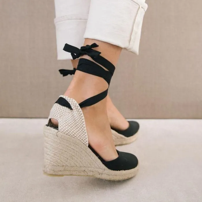 ALOHAS Espadrilles Women Clara By Day 8211 Black Canvas Espadrilles
