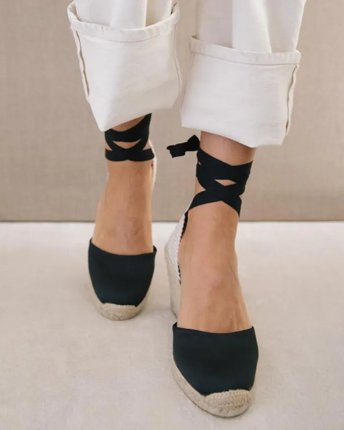 ALOHAS Espadrilles Women Clara By Day 8211 Black Canvas Espadrilles