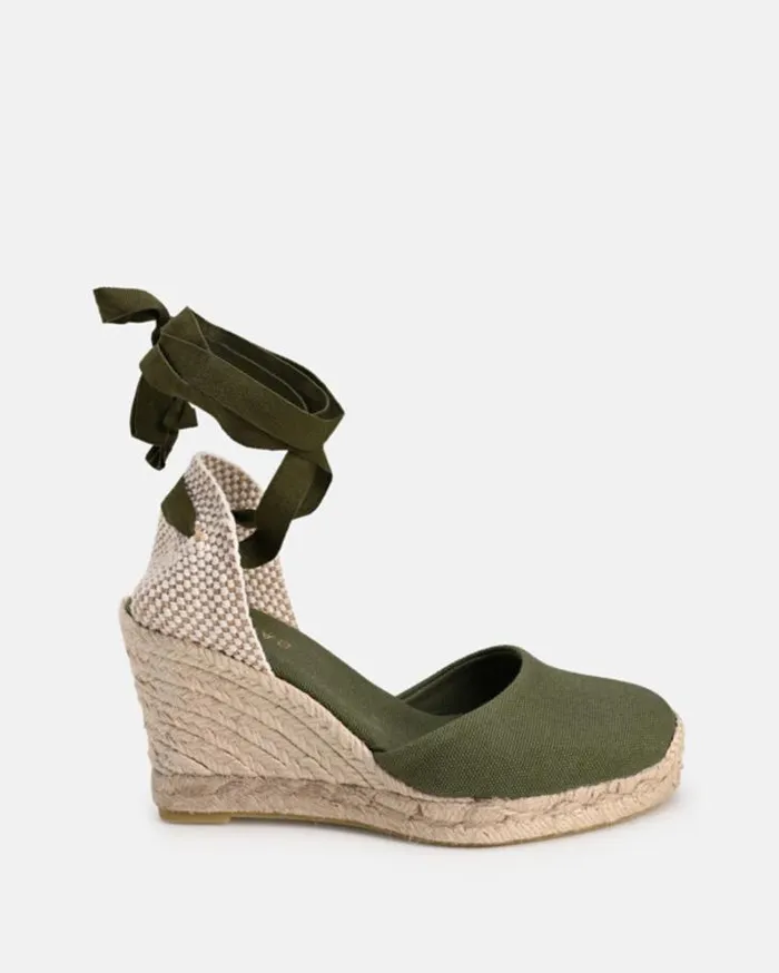 ALOHAS Espadrilles Women Clara By Day 8211 Green Canvas Espadrilles ALOHAS Espadrilles Women Clara By Day 8211 Green Canvas Espadrilles