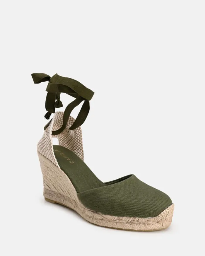ALOHAS Espadrilles Women Clara By Day 8211 Green Canvas Espadrilles ALOHAS Espadrilles Women Clara By Day 8211 Green Canvas Espadrilles