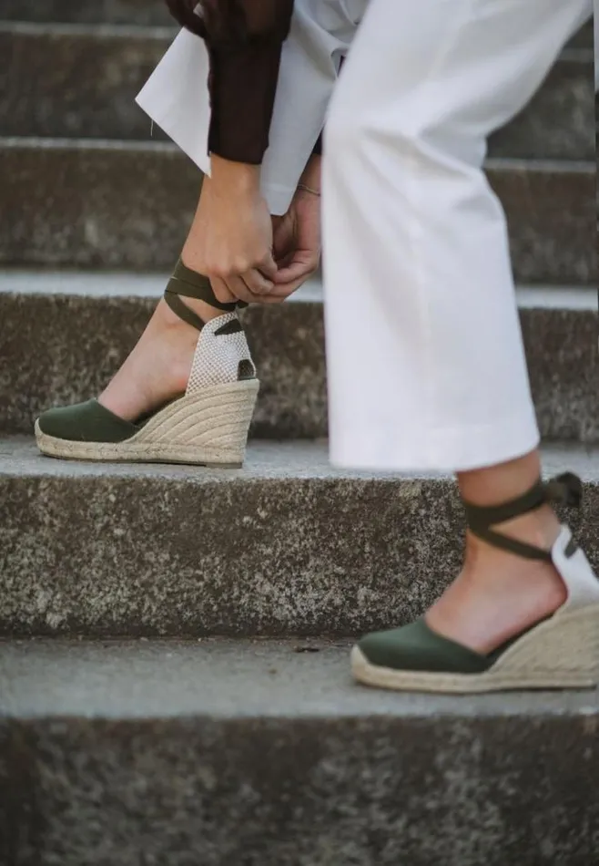 ALOHAS Espadrilles Women Clara By Day 8211 Green Canvas Espadrilles ALOHAS Espadrilles Women Clara By Day 8211 Green Canvas Espadrilles