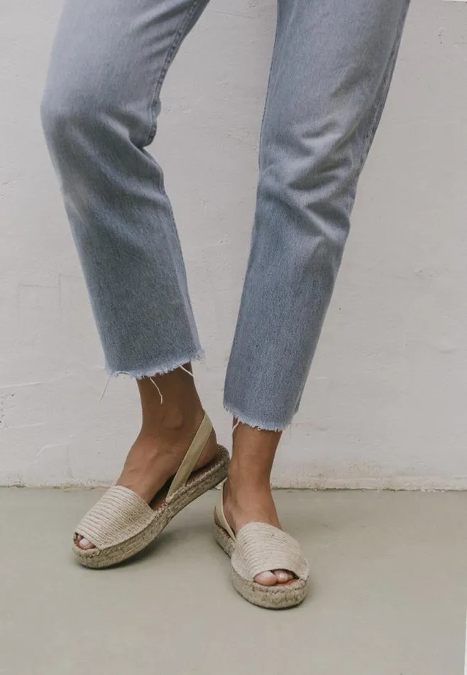 ALOHAS Espadrilles Women Ibizas Platform Raffia 8211 Beige Leather Espadrilles