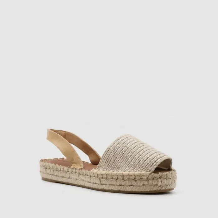 ALOHAS Espadrilles Women Ibizas Platform Raffia 8211 Beige Leather Espadrilles
