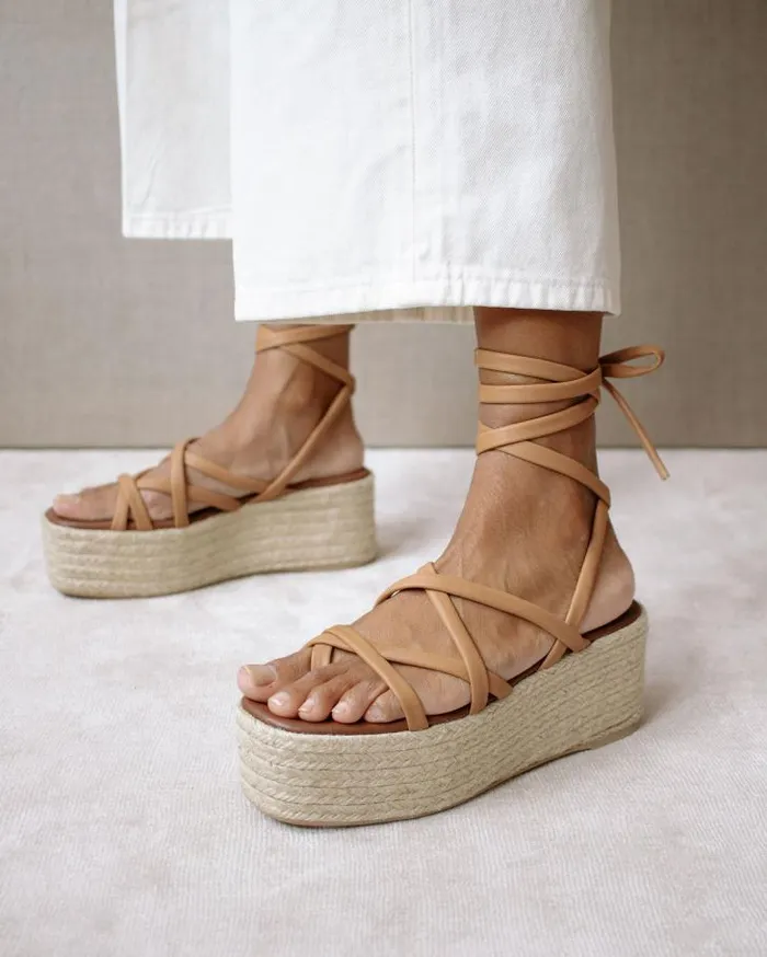ALOHAS Espadrilles Women PawPaw 8211 Brown Leather Espadrilles