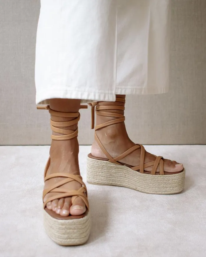 ALOHAS Espadrilles Women PawPaw 8211 Brown Leather Espadrilles