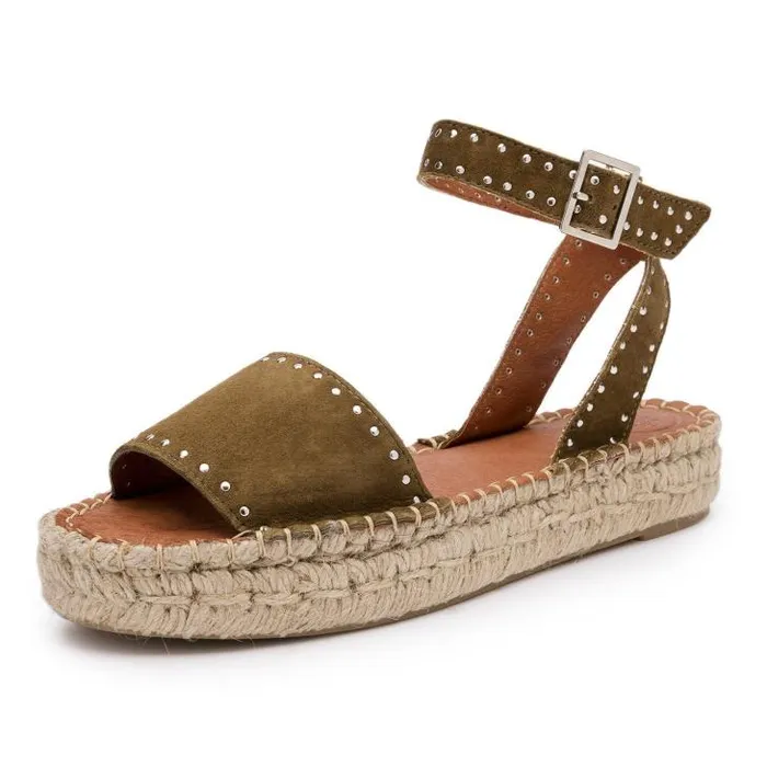 ALOHAS Espadrilles Women Rome 8211 Green Suede Espadrilles