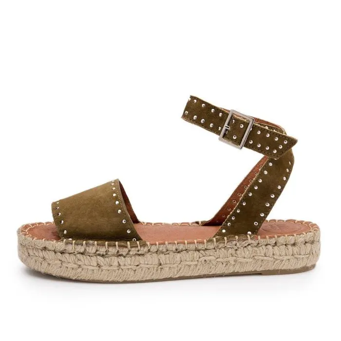 ALOHAS Espadrilles Women Rome 8211 Green Suede Espadrilles