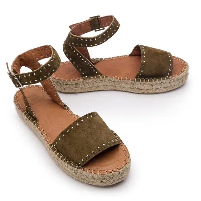 ALOHAS Espadrilles Women Rome 8211 Green Suede Espadrilles