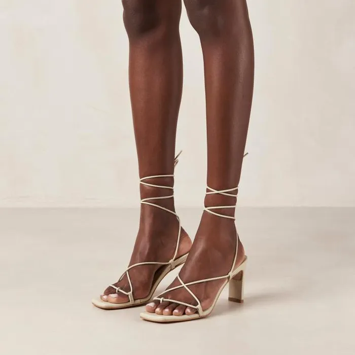 ALOHAS Heels Women Bellini 8211 Cream Leather Sandals