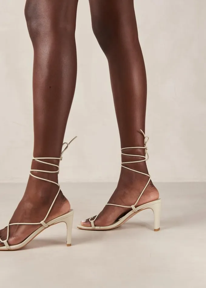 ALOHAS Heels Women Bellini 8211 Cream Leather Sandals