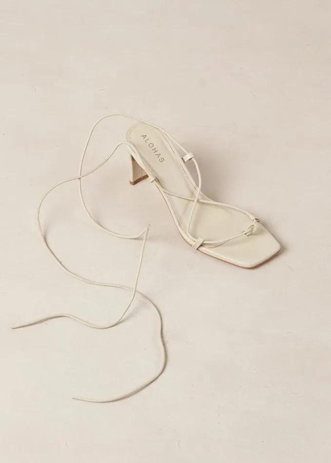 ALOHAS Heels Women Bellini 8211 Cream Leather Sandals