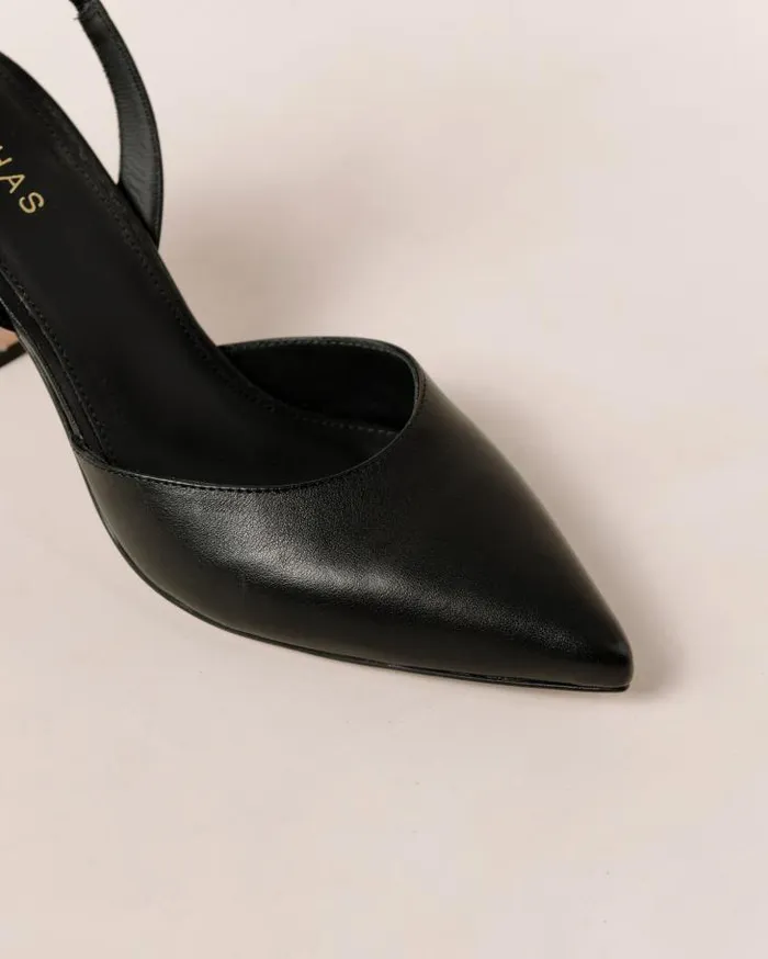 ALOHAS Heels Women Cinderella 8211 Black Leather Pumps