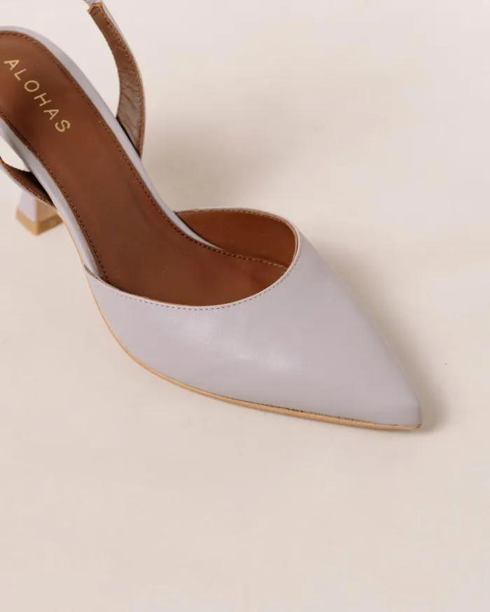 ALOHAS Heels Women Cinderella 8211 Purple Leather Pumps