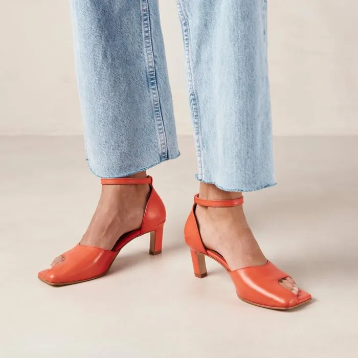 ALOHAS Heels Women Cliff 8211 Orange Leather Pumps