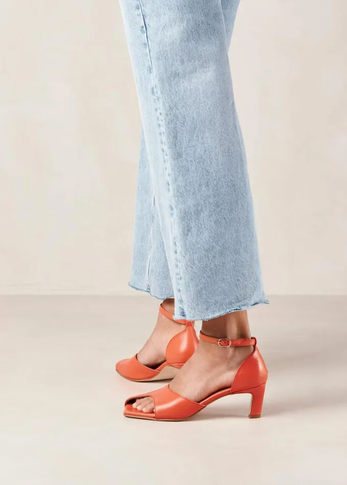 ALOHAS Heels Women Cliff 8211 Orange Leather Pumps