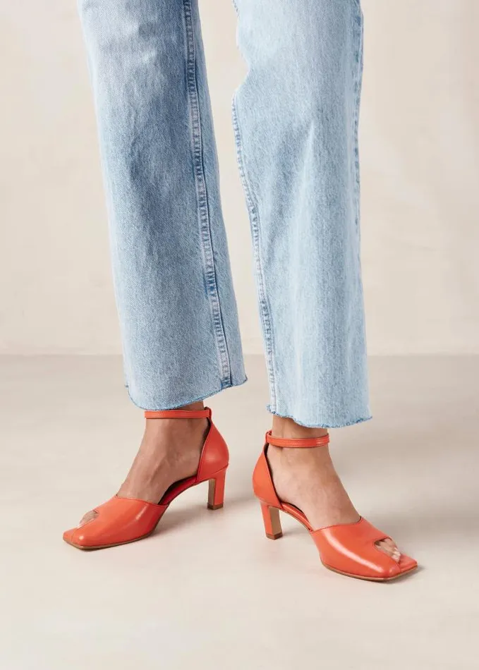 ALOHAS Heels Women Cliff 8211 Orange Leather Pumps