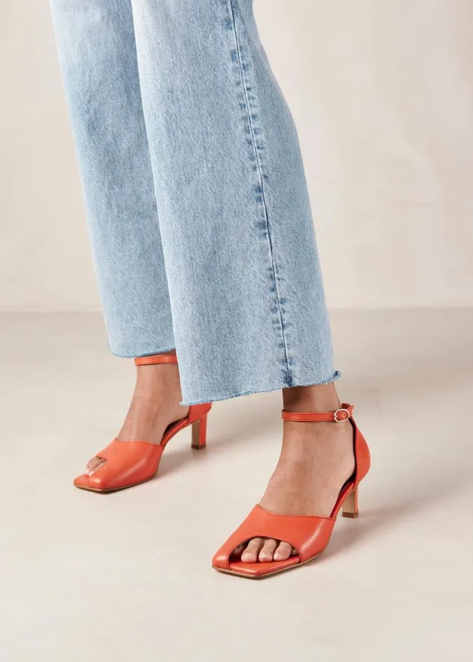 ALOHAS Heels Women Cliff 8211 Orange Leather Pumps