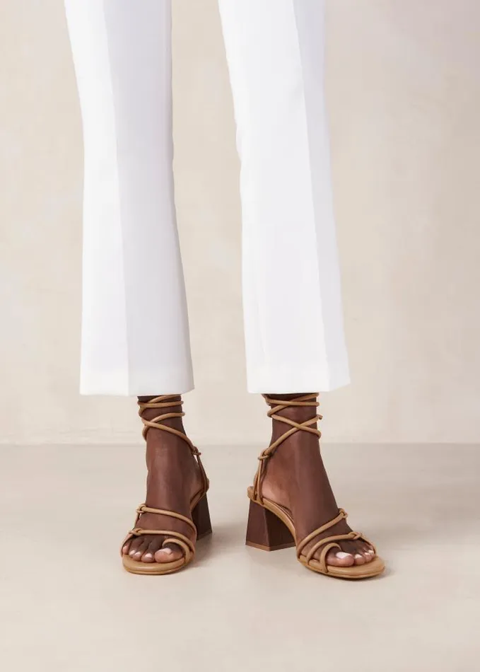 ALOHAS Heels Women Goldie 8211 Brown Vegan Leather Sandals