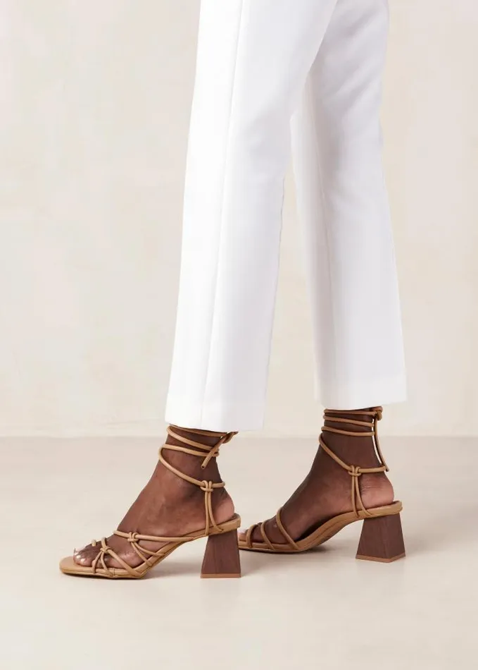 ALOHAS Heels Women Goldie 8211 Brown Vegan Leather Sandals