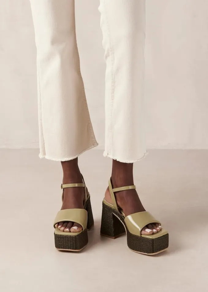 ALOHAS Heels Women Jazzy 8211 Green Vegan Sandals