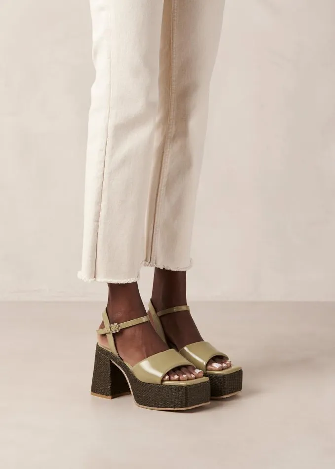 ALOHAS Heels Women Jazzy 8211 Green Vegan Sandals