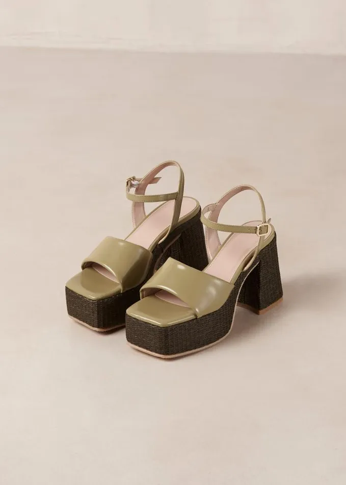 ALOHAS Heels Women Jazzy 8211 Green Vegan Sandals