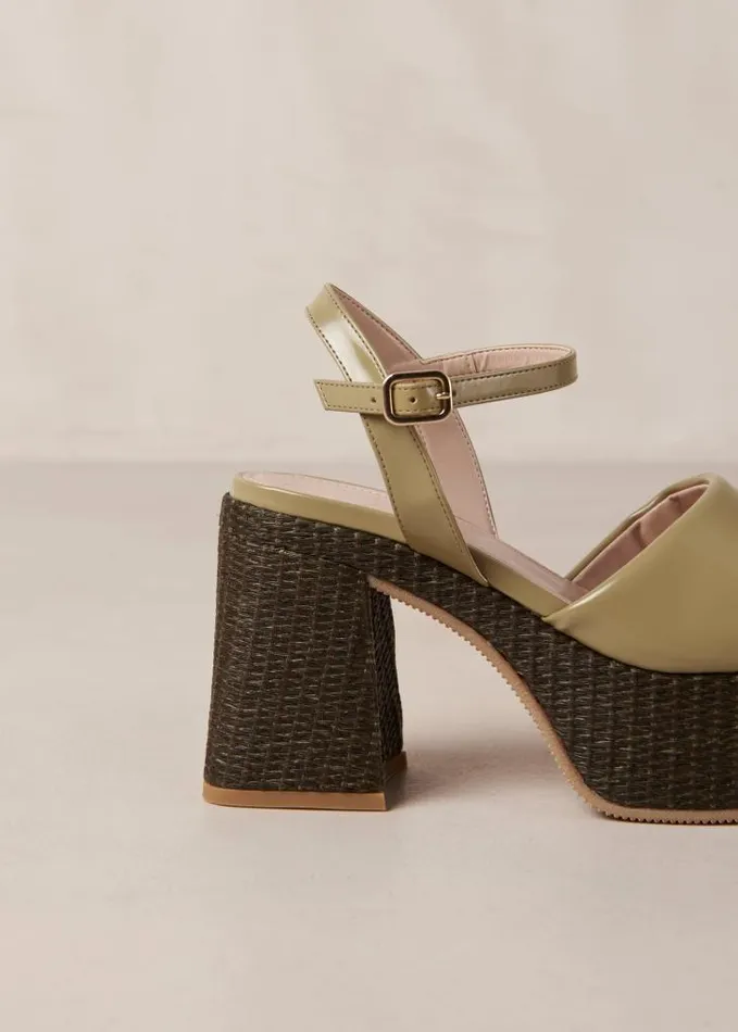 ALOHAS Heels Women Jazzy 8211 Green Vegan Sandals