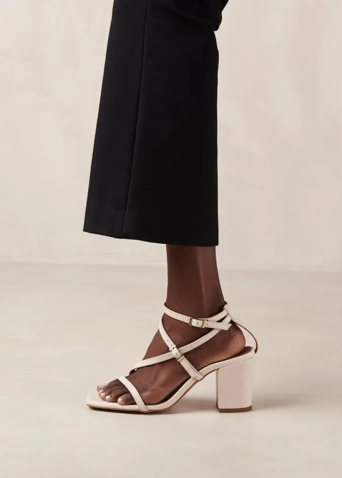 ALOHAS Heels Women Manhattan 8211 White Leather Sandals
