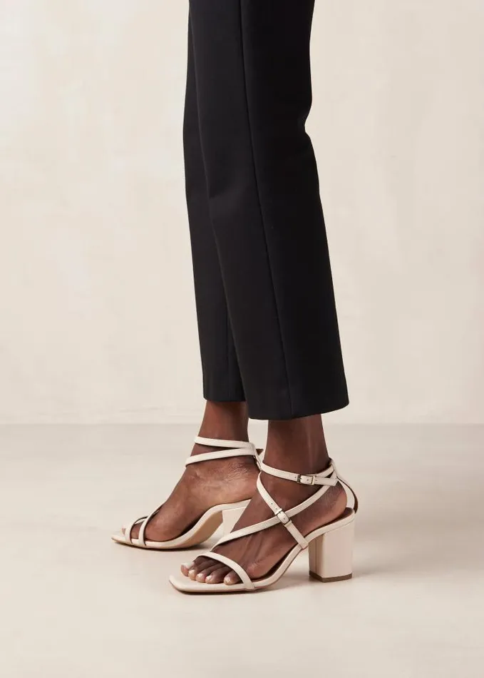 ALOHAS Heels Women Manhattan 8211 White Leather Sandals
