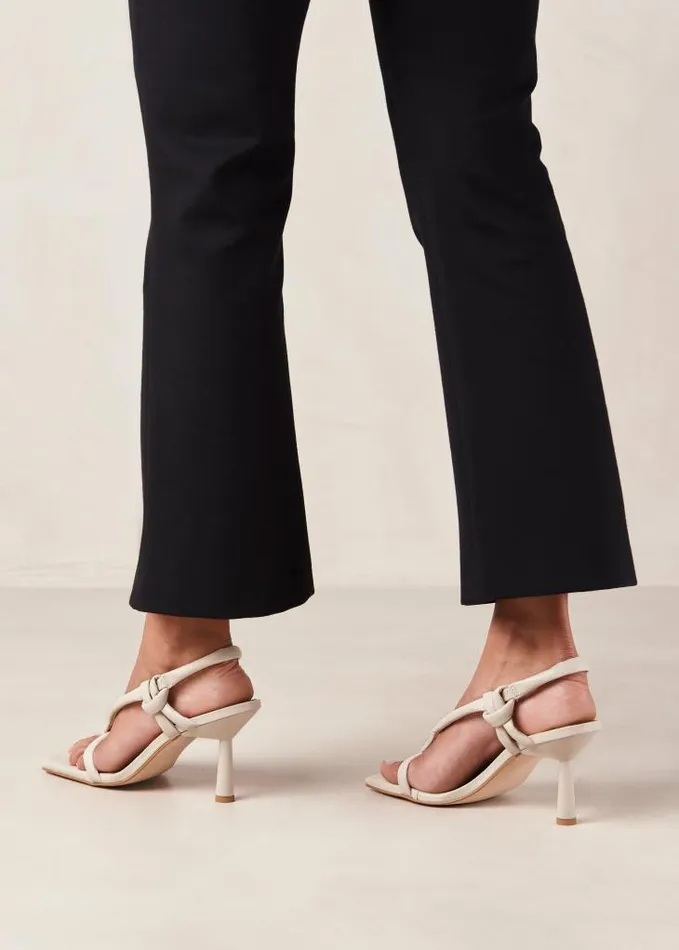 ALOHAS Heels Women Sheila 8211 Cream Leather Sandals