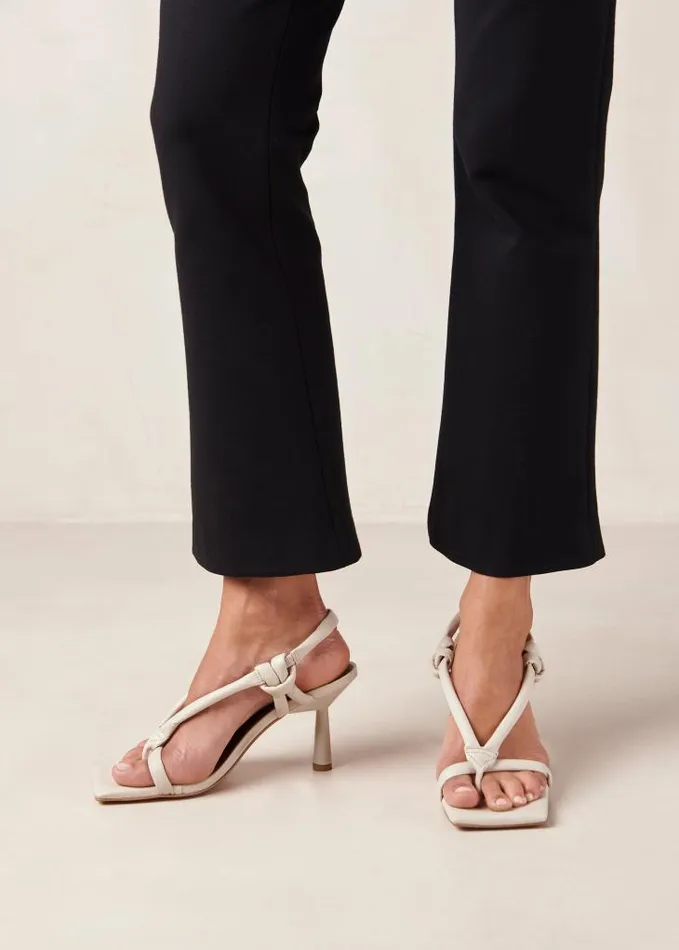 ALOHAS Heels Women Sheila 8211 Cream Leather Sandals