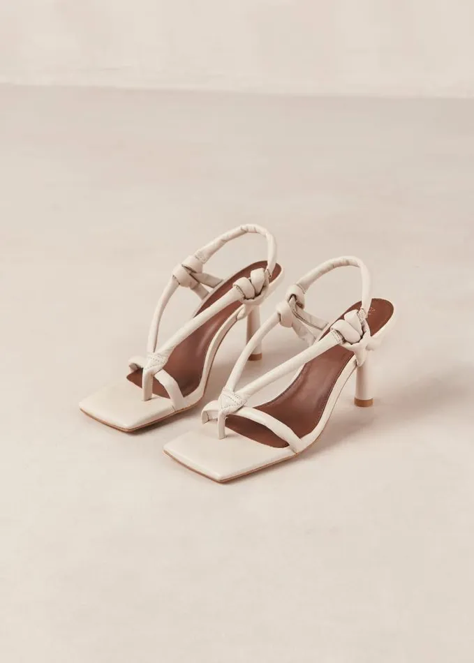 ALOHAS Heels Women Sheila 8211 Cream Leather Sandals
