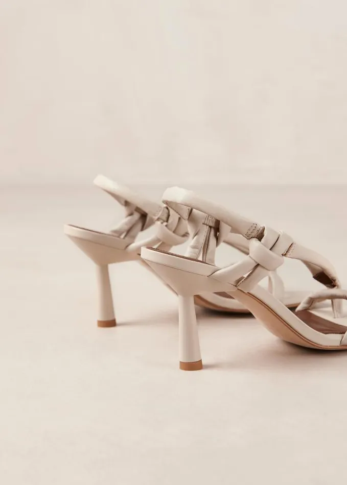 ALOHAS Heels Women Sheila 8211 Cream Leather Sandals