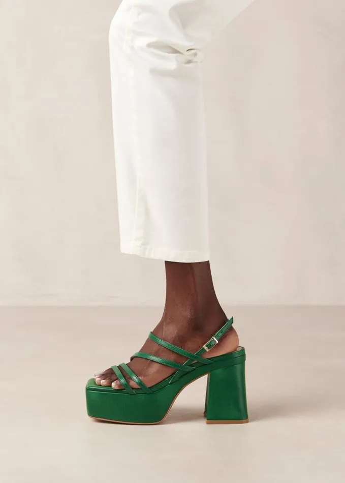 ALOHAS Heels Women Talina 8211 Green Vegan Sandals