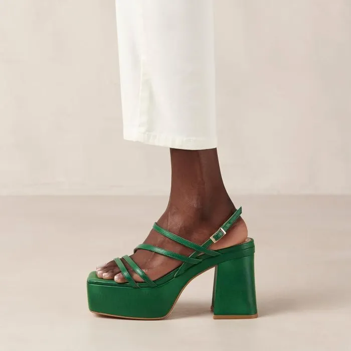 ALOHAS Heels Women Talina 8211 Green Vegan Sandals