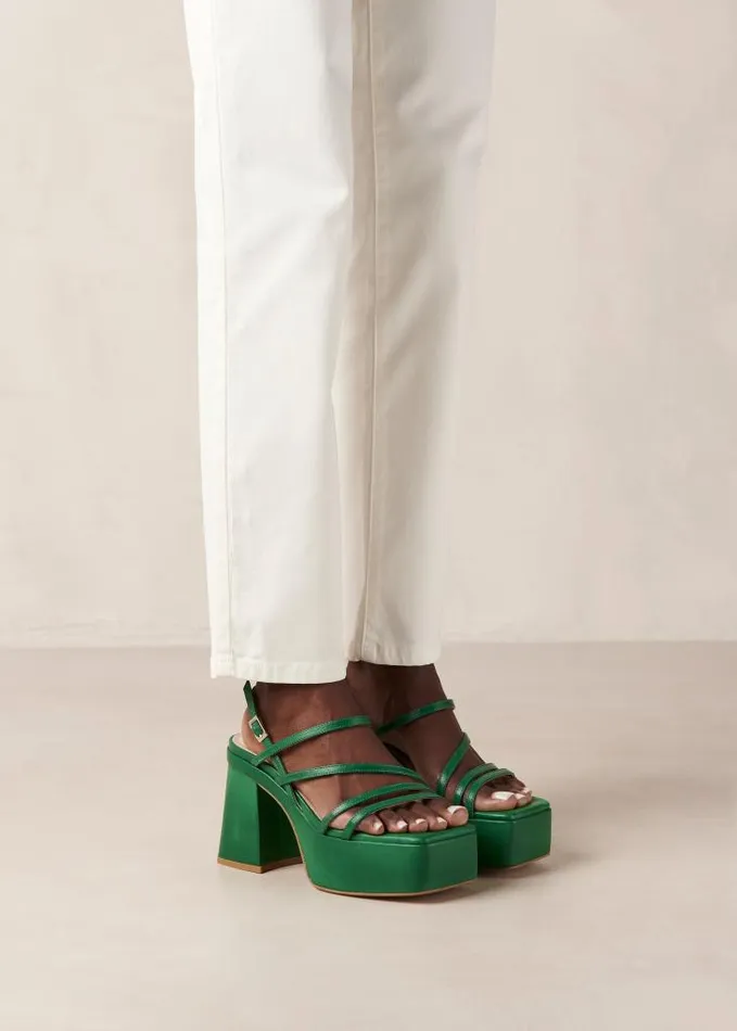 ALOHAS Heels Women Talina 8211 Green Vegan Sandals