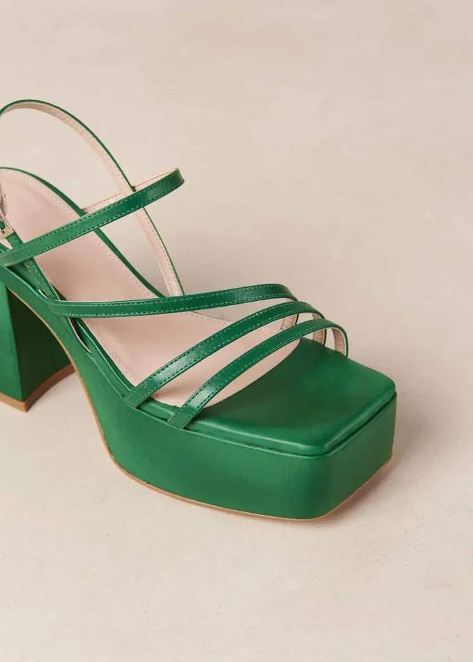 ALOHAS Heels Women Talina 8211 Green Vegan Sandals