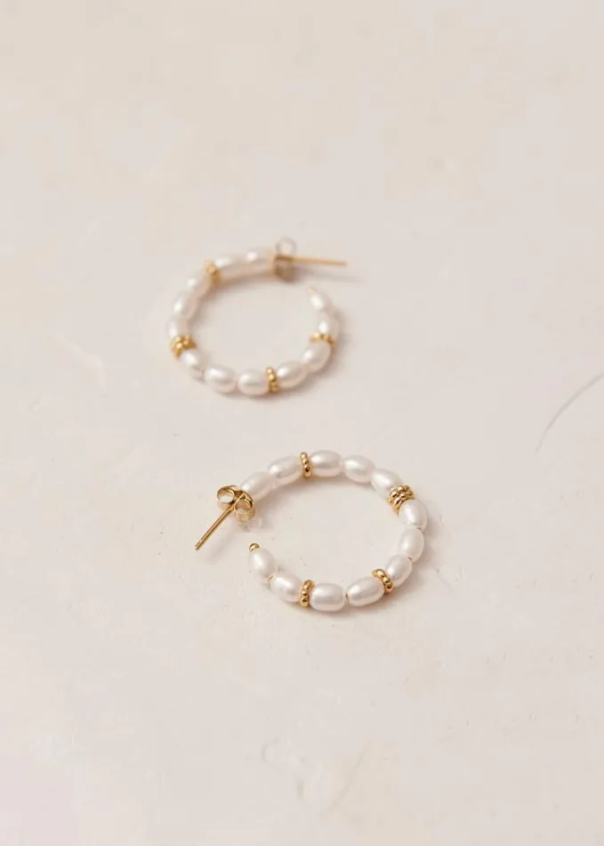 ALOHAS Jewelry Women Addie 8211 Pearl Hoop Earrings