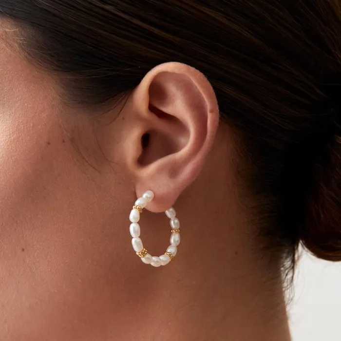 ALOHAS Jewelry Women Addie 8211 Pearl Hoop Earrings