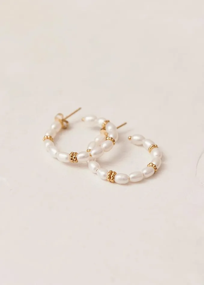 ALOHAS Jewelry Women Addie 8211 Pearl Hoop Earrings