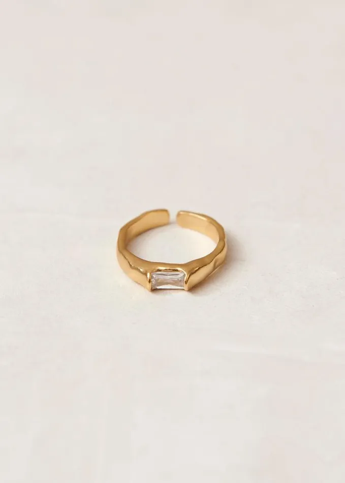 ALOHAS Jewelry Women Beaumont 8211 Gold And Crystal Ring