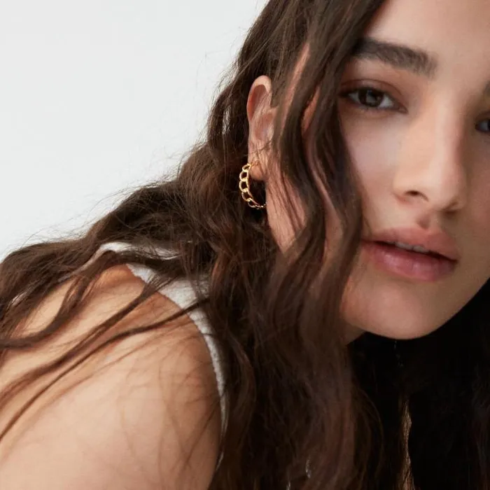 ALOHAS Jewelry Women Chain Large 8211 Gold Earrings