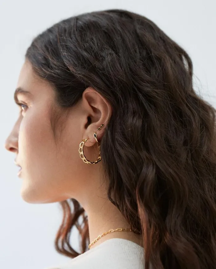 ALOHAS Jewelry Women Chain Large 8211 Gold Earrings