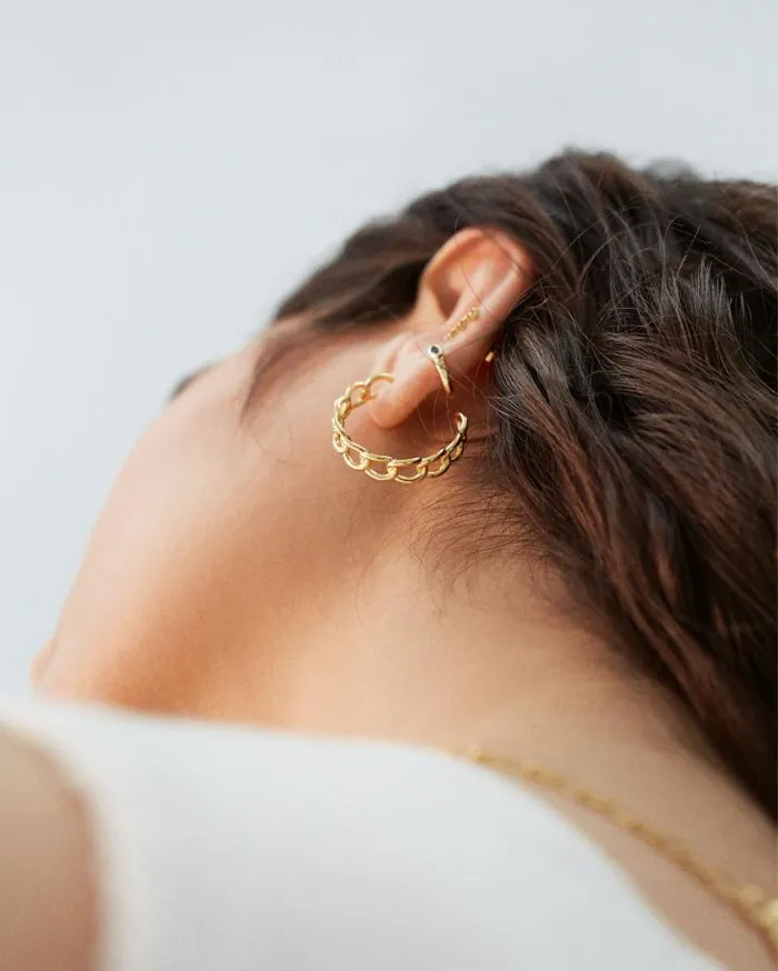 ALOHAS Jewelry Women Chain Large 8211 Gold Earrings
