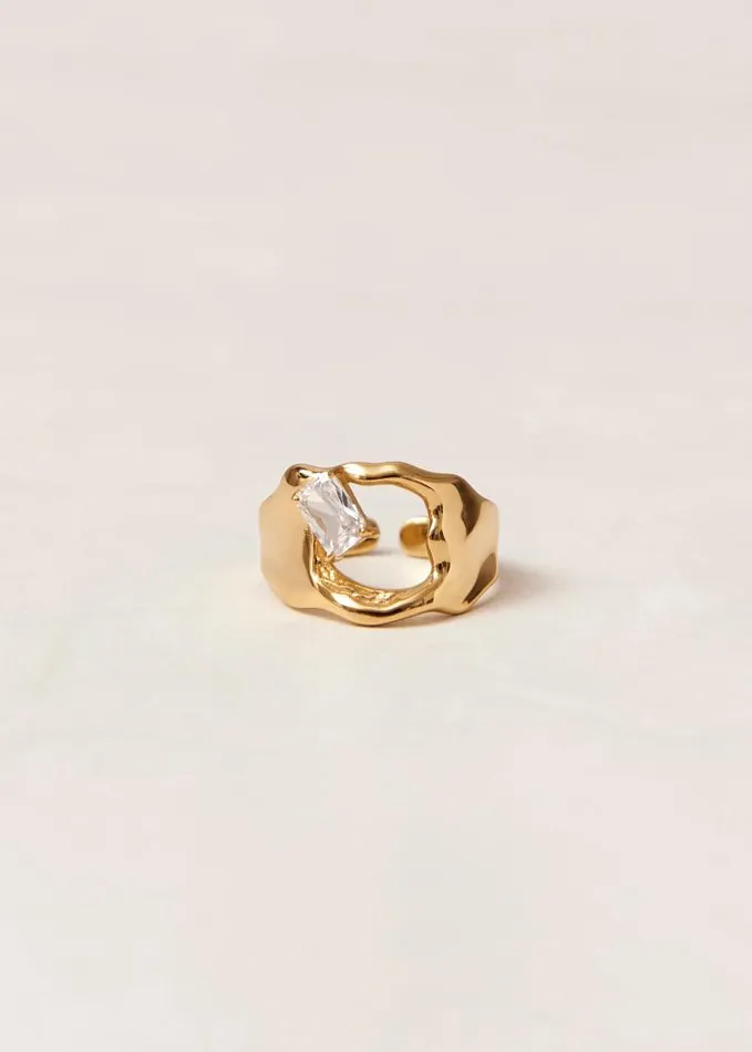 ALOHAS Jewelry Women Cortex 8211 Gold And Crystal Ring