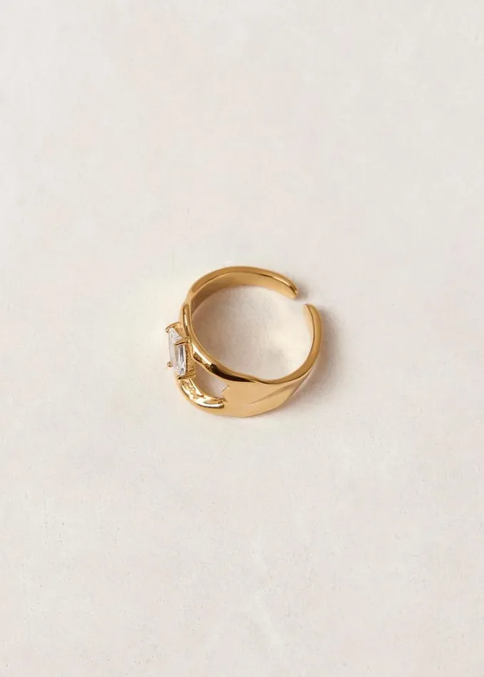ALOHAS Jewelry Women Cortex 8211 Gold And Crystal Ring