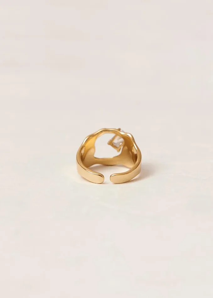 ALOHAS Jewelry Women Cortex 8211 Gold And Crystal Ring